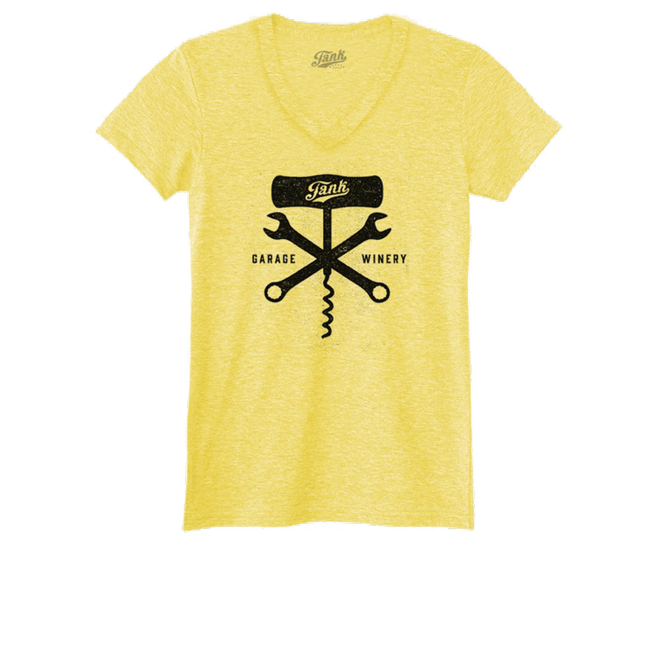 Corkscrew and Wrench Women's V-Neck Yellow