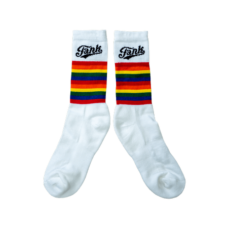 Rainbow Crew Socks White